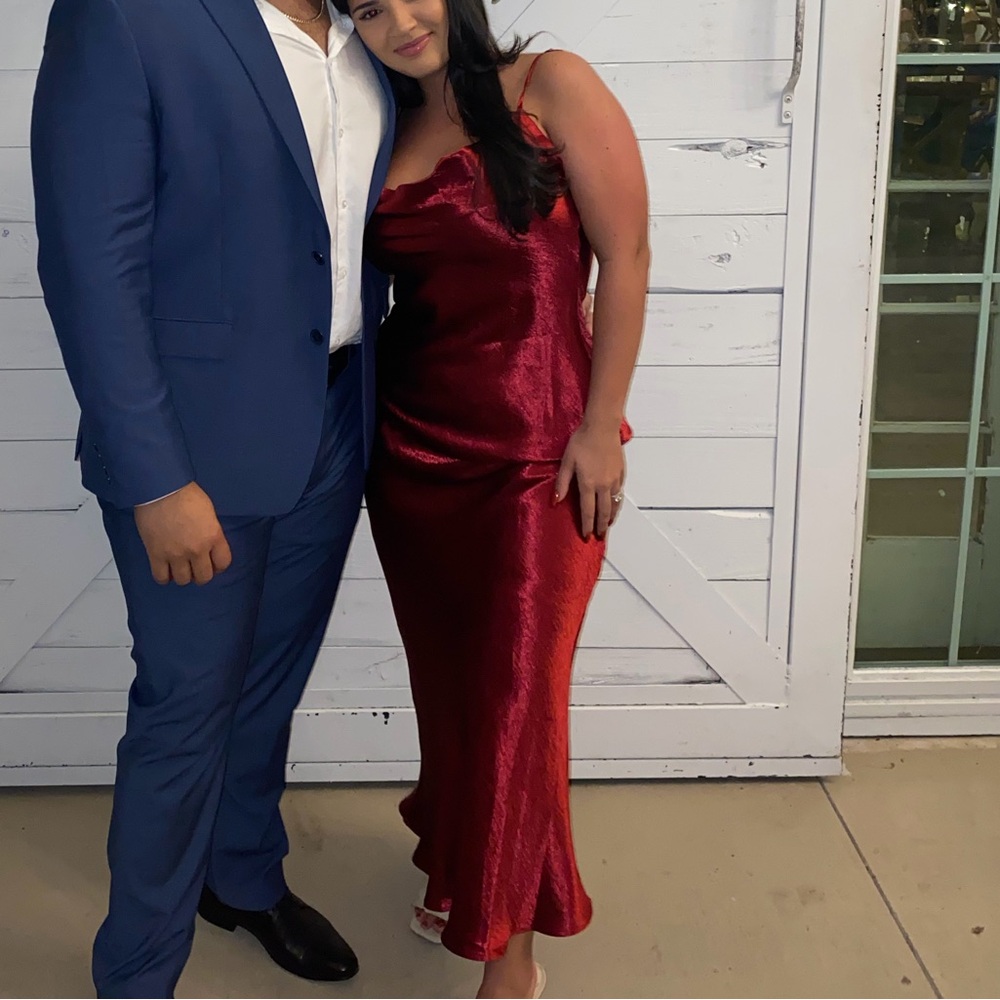 Red Silk Maxi Dress